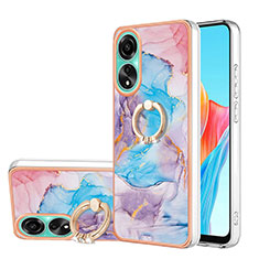 Funda Silicona Gel Goma Patron de Moda Carcasa con Anillo de dedo Soporte YB3 para Oppo A78 4G Azul