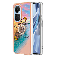 Funda Silicona Gel Goma Patron de Moda Carcasa con Anillo de dedo Soporte YB3 para Oppo Reno10 5G Multicolor