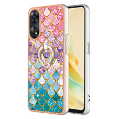 Funda Silicona Gel Goma Patron de Moda Carcasa con Anillo de dedo Soporte YB3 para Oppo Reno8 T 4G Vistoso