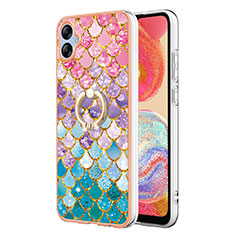 Funda Silicona Gel Goma Patron de Moda Carcasa con Anillo de dedo Soporte YB3 para Samsung Galaxy A04 4G Vistoso