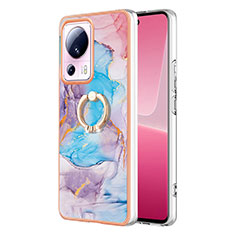 Funda Silicona Gel Goma Patron de Moda Carcasa con Anillo de dedo Soporte YB3 para Xiaomi Civi 2 5G Azul