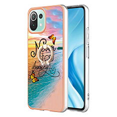 Funda Silicona Gel Goma Patron de Moda Carcasa con Anillo de dedo Soporte YB3 para Xiaomi Mi 11 Lite 4G Multicolor