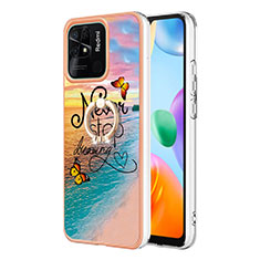 Funda Silicona Gel Goma Patron de Moda Carcasa con Anillo de dedo Soporte YB3 para Xiaomi Redmi 10 Power Multicolor