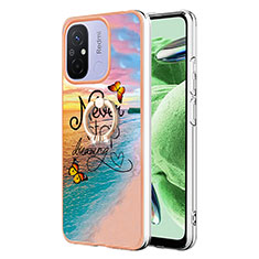 Funda Silicona Gel Goma Patron de Moda Carcasa con Anillo de dedo Soporte YB3 para Xiaomi Redmi 11A 4G Multicolor