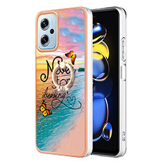 Funda Silicona Gel Goma Patron de Moda Carcasa con Anillo de dedo Soporte YB3 para Xiaomi Redmi K50i 5G Multicolor