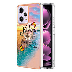 Funda Silicona Gel Goma Patron de Moda Carcasa con Anillo de dedo Soporte YB3 para Xiaomi Redmi Note 12 Pro 5G Multicolor