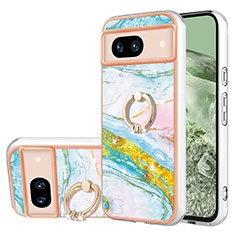 Funda Silicona Gel Goma Patron de Moda Carcasa con Anillo de dedo Soporte YB5 para Google Pixel 8a 5G Vistoso