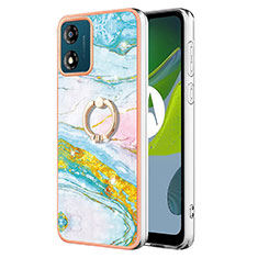 Funda Silicona Gel Goma Patron de Moda Carcasa con Anillo de dedo Soporte YB5 para Motorola Moto E13 Vistoso