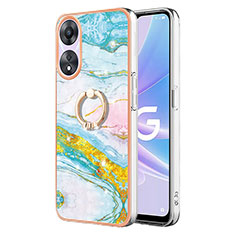 Funda Silicona Gel Goma Patron de Moda Carcasa con Anillo de dedo Soporte YB5 para Oppo A58 5G Vistoso