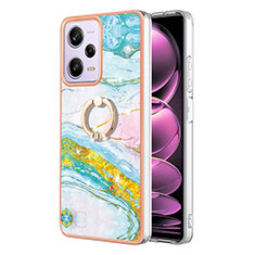 Funda Silicona Gel Goma Patron de Moda Carcasa con Anillo de dedo Soporte YB5 para Xiaomi Redmi Note 12 Pro 5G Vistoso