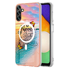 Funda Silicona Gel Goma Patron de Moda Carcasa con Mag-Safe Magnetic para Samsung Galaxy Quantum4 5G Multicolor