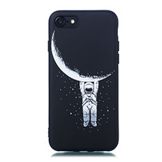 Funda Silicona Gel Goma Patron de Moda Carcasa para Apple iPhone SE (2020) Negro