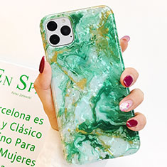 Funda Silicona Gel Goma Patron de Moda Carcasa S01 para Apple iPhone 11 Pro Max Verde