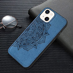 Funda Silicona Gel Goma Patron de Moda Carcasa S01 para Apple iPhone 13 Azul