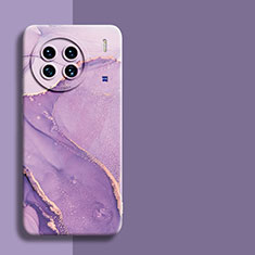 Funda Silicona Gel Goma Patron de Moda Carcasa S01 para Vivo X90 5G Purpura Claro