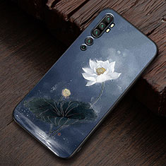 Funda Silicona Gel Goma Patron de Moda Carcasa S01 para Xiaomi Mi Note 10 Gris Oscuro