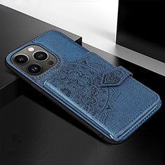 Funda Silicona Gel Goma Patron de Moda Carcasa S02 para Apple iPhone 13 Pro Max Azul