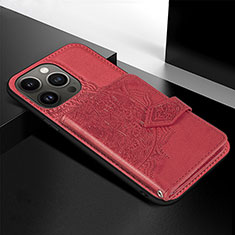 Funda Silicona Gel Goma Patron de Moda Carcasa S02 para Apple iPhone 13 Pro Max Rojo