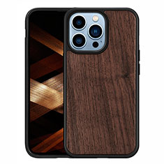 Funda Silicona Gel Goma Patron de Moda Carcasa S03 para Apple iPhone 14 Pro Max Marron