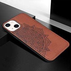 Funda Silicona Gel Goma Patron de Moda Carcasa S05 para Apple iPhone 13 Mini Marron