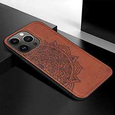 Funda Silicona Gel Goma Patron de Moda Carcasa S05 para Apple iPhone 13 Pro Marron