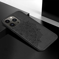 Funda Silicona Gel Goma Patron de Moda Carcasa S05 para Apple iPhone 13 Pro Negro