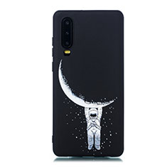 Funda Silicona Gel Goma Patron de Moda Carcasa S05 para Huawei P30 Negro