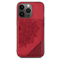 Funda Silicona Gel Goma Patron de Moda Carcasa S06 para Apple iPhone 13 Pro Max Rojo