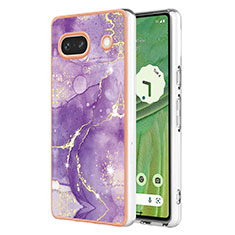 Funda Silicona Gel Goma Patron de Moda Carcasa Y01B para Google Pixel 7a 5G Morado