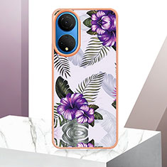 Funda Silicona Gel Goma Patron de Moda Carcasa Y01B para Huawei Honor X7 Morado