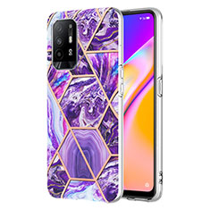 Funda Silicona Gel Goma Patron de Moda Carcasa Y01B para Oppo A95 5G Morado