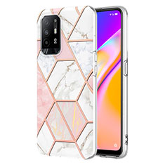 Funda Silicona Gel Goma Patron de Moda Carcasa Y01B para Oppo F19 Pro+ Plus 5G Rosa