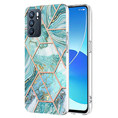 Funda Silicona Gel Goma Patron de Moda Carcasa Y01B para Oppo Reno6 5G Menta Verde