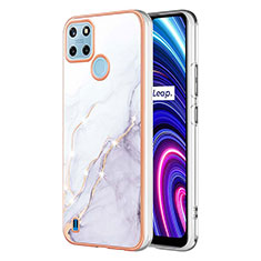 Funda Silicona Gel Goma Patron de Moda Carcasa Y01B para Realme C21Y Blanco