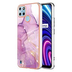 Funda Silicona Gel Goma Patron de Moda Carcasa Y01B para Realme C25Y Purpura Claro