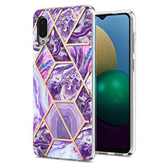 Funda Silicona Gel Goma Patron de Moda Carcasa Y01B para Samsung Galaxy A02 Morado