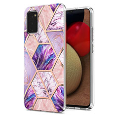 Funda Silicona Gel Goma Patron de Moda Carcasa Y01B para Samsung Galaxy A02s Purpura Claro