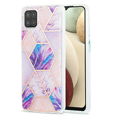 Funda Silicona Gel Goma Patron de Moda Carcasa Y01B para Samsung Galaxy A12 Nacho Purpura Claro