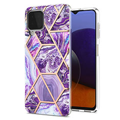 Funda Silicona Gel Goma Patron de Moda Carcasa Y01B para Samsung Galaxy A22 4G Morado