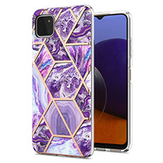 Funda Silicona Gel Goma Patron de Moda Carcasa Y01B para Samsung Galaxy A22 5G Morado