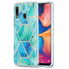 Funda Silicona Gel Goma Patron de Moda Carcasa Y01B para Samsung Galaxy A30 Verde