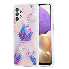 Funda Silicona Gel Goma Patron de Moda Carcasa Y01B para Samsung Galaxy A32 4G Purpura Claro