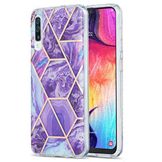 Funda Silicona Gel Goma Patron de Moda Carcasa Y01B para Samsung Galaxy A50S Morado