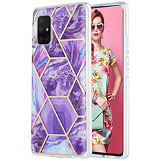 Funda Silicona Gel Goma Patron de Moda Carcasa Y01B para Samsung Galaxy A71 4G A715 Morado