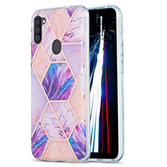 Funda Silicona Gel Goma Patron de Moda Carcasa Y01B para Samsung Galaxy M11 Purpura Claro