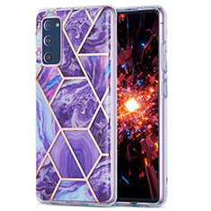 Funda Silicona Gel Goma Patron de Moda Carcasa Y01B para Samsung Galaxy S20 FE (2022) 5G Morado