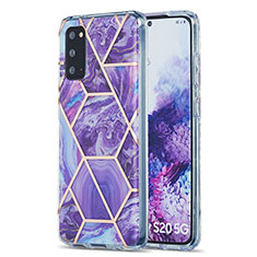 Funda Silicona Gel Goma Patron de Moda Carcasa Y01B para Samsung Galaxy S20 Morado