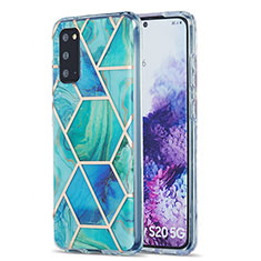 Funda Silicona Gel Goma Patron de Moda Carcasa Y01B para Samsung Galaxy S20 Verde