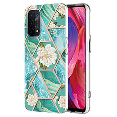 Funda Silicona Gel Goma Patron de Moda Carcasa Y02B para Oppo A74 5G Verde