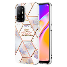 Funda Silicona Gel Goma Patron de Moda Carcasa Y02B para Oppo A95 5G Gris